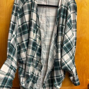 Green and White Plaid Shirt